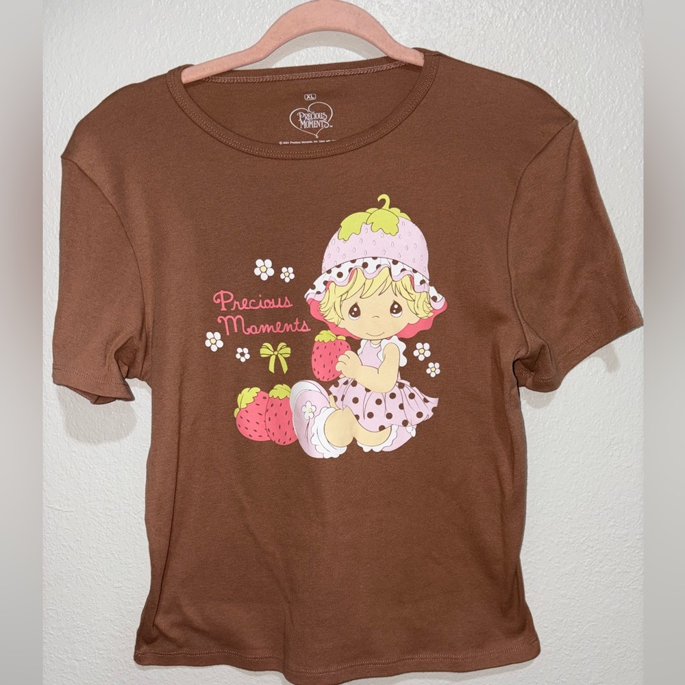 Precious Moments Brown Cotton Blend Tee - Picture 1 of 5